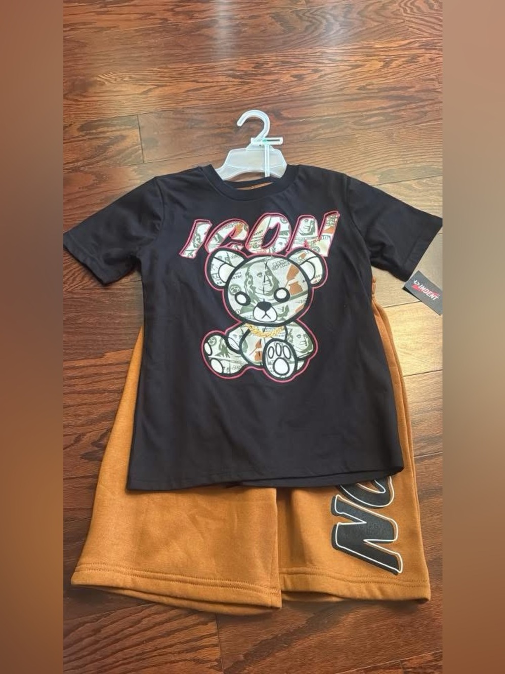 NWH Kids Black 'ICON' Bear Graphic Short-Sleeve Tee and Shorts Casual Everyday